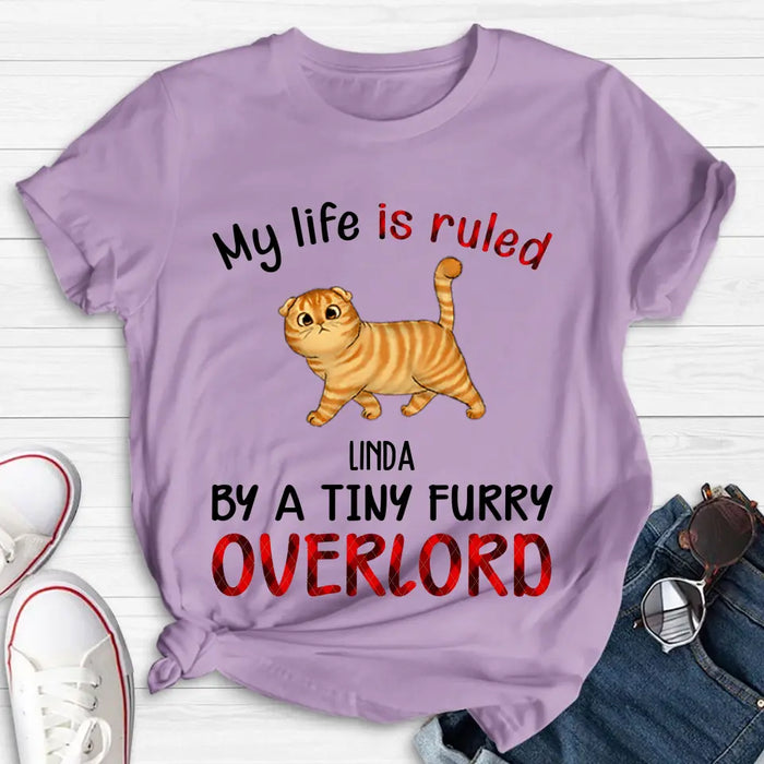 Personalized Pet Shirt/Hoodie - Up to 4 Dogs - Mother's Day/Father's Day Gift Idea For Dog/Cat Lovers - My Life Is Ruled By A Tiny Furry Overlord