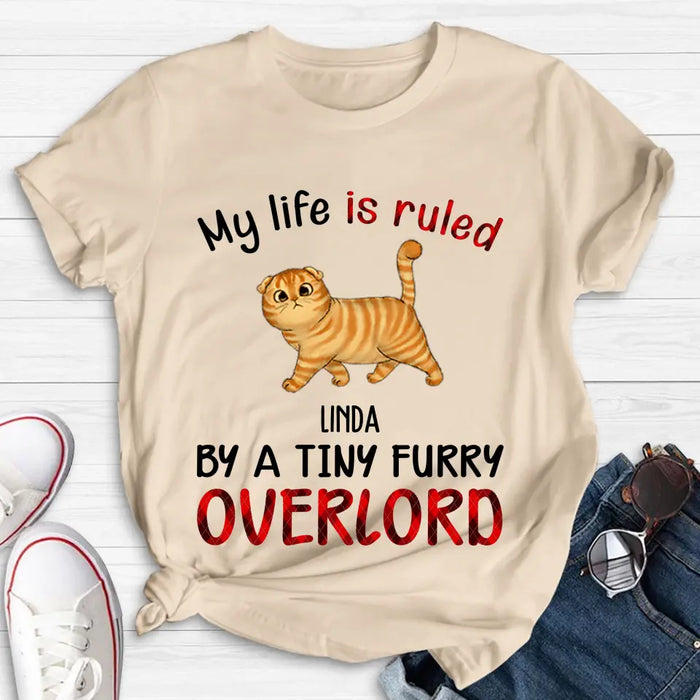 Personalized Pet Shirt/Hoodie - Up to 4 Dogs - Mother's Day/Father's Day Gift Idea For Dog/Cat Lovers - My Life Is Ruled By A Tiny Furry Overlord