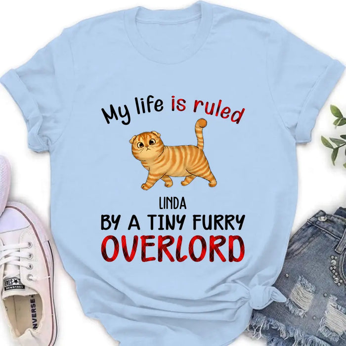 Personalized Pet Shirt/Hoodie - Up to 4 Dogs - Mother's Day/Father's Day Gift Idea For Dog/Cat Lovers - My Life Is Ruled By A Tiny Furry Overlord