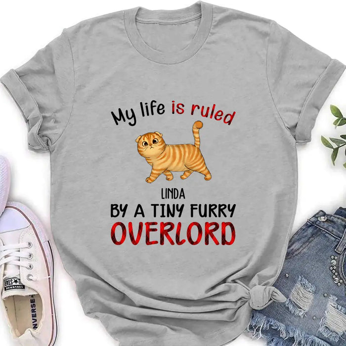 Personalized Pet Shirt/Hoodie - Up to 4 Dogs - Mother's Day/Father's Day Gift Idea For Dog/Cat Lovers - My Life Is Ruled By A Tiny Furry Overlord