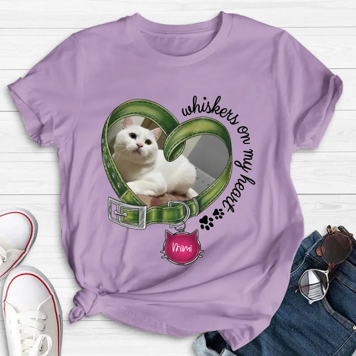 Personalized Memorial Cat Photo Shirt/Hoodie - Memorial Gift Idea - Whiskers On My Heart