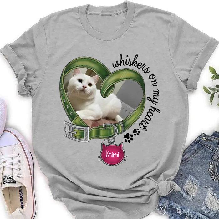 Personalized Memorial Cat Photo Shirt/Hoodie - Memorial Gift Idea - Whiskers On My Heart