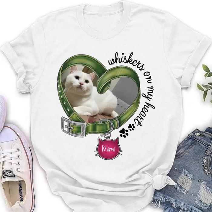 Personalized Memorial Cat Photo Shirt/Hoodie - Memorial Gift Idea - Whiskers On My Heart