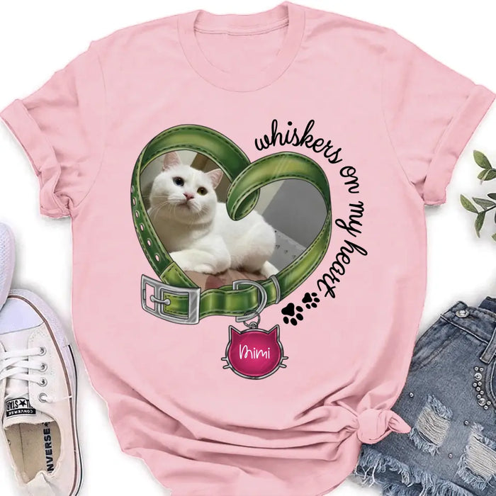 Personalized Memorial Cat Photo Shirt/Hoodie - Memorial Gift Idea - Whiskers On My Heart