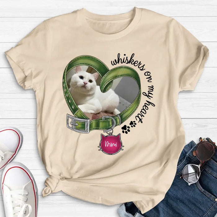 Personalized Memorial Cat Photo Shirt/Hoodie - Memorial Gift Idea - Whiskers On My Heart