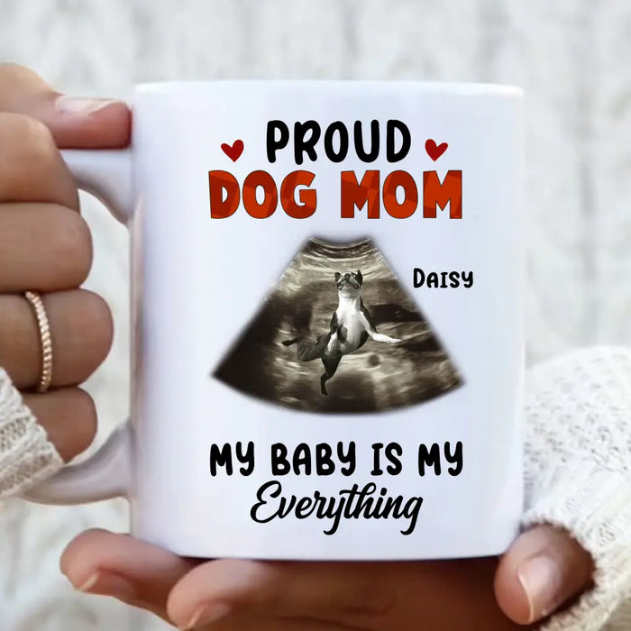 Personalized Dog Photo Coffee Mug - Funny Gift Idea for Dog Lovers - Proud Dog Mom My Baby Is My Everything