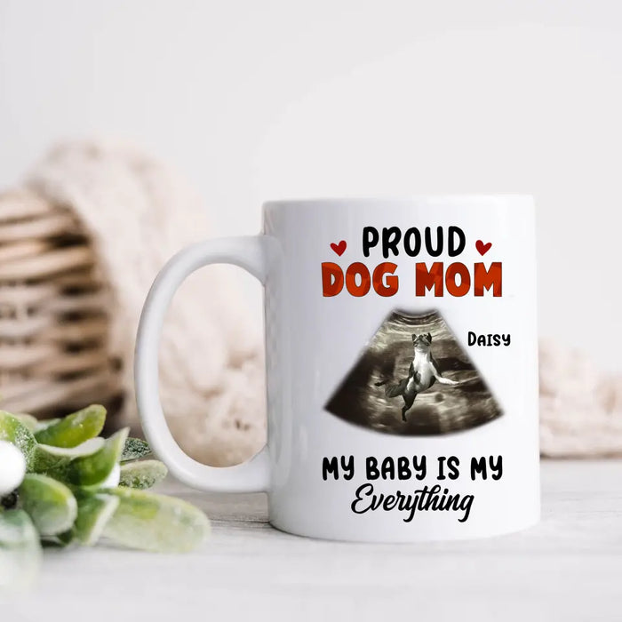 Personalized Dog Photo Coffee Mug - Funny Gift Idea for Dog Lovers - Proud Dog Mom My Baby Is My Everything