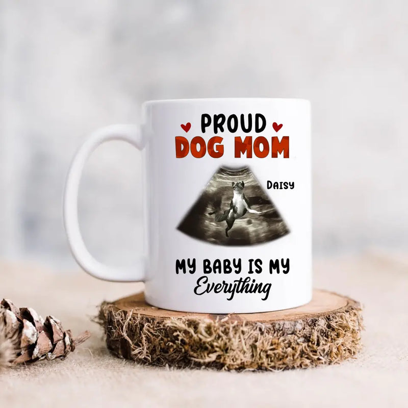 Personalized Dog Photo Coffee Mug - Funny Gift Idea for Dog Lovers - Proud Dog Mom My Baby Is My Everything