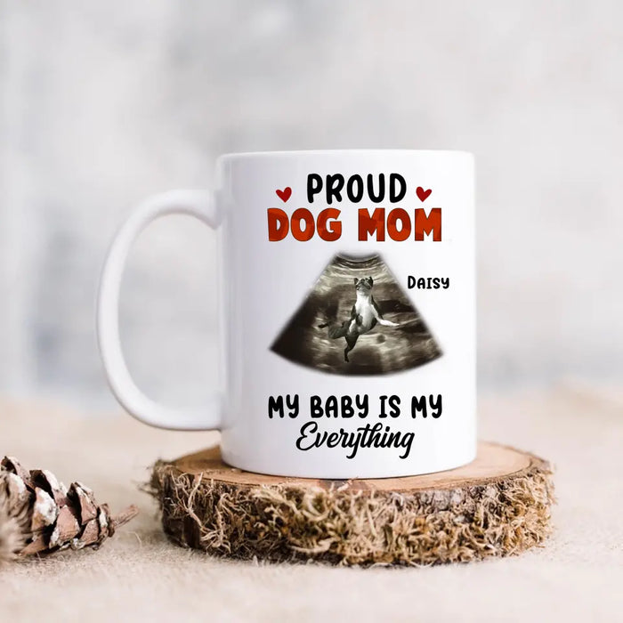Personalized Dog Photo Coffee Mug - Funny Gift Idea for Dog Lovers - Proud Dog Mom My Baby Is My Everything