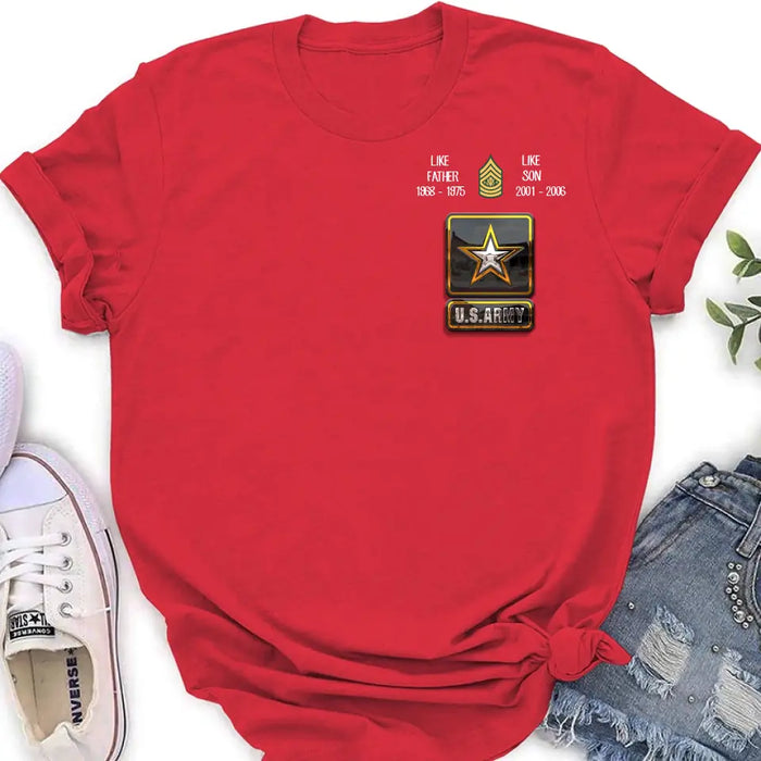 Personalized Veteran Shirt/Hoodie - Father's Day Gift Idea For Dad - Like Father Like Son
