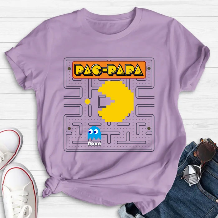 Personalized Pac-Dad Shirt/Hoodie - Father's Day Gift Idea For Dad/Grandpa/Papa - Up to 8 Kids