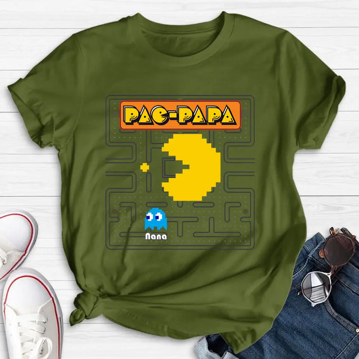 Personalized Pac-Dad Shirt/Hoodie - Father's Day Gift Idea For Dad/Grandpa/Papa - Up to 8 Kids