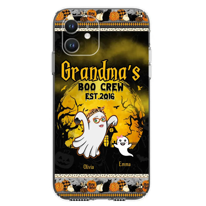 Custom Personalized Grandma Phone Case - Halloween Gift For Grandma - Upto 7 Kids - Grandma's Boo Crew - Case For iPhone/ Samsung