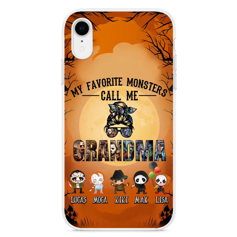 Personalized Halloween Phone Case - Halloween Gift Idea for Halloween - Upto 5 Characters - My Favorite Monsters Call Me Grandma - Case For iPhone/Samsung