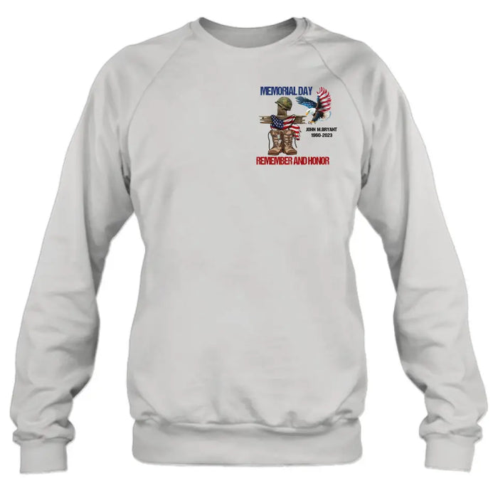 Personalized Memorial Day Shirt/Hoodie - Gift Idea for Memorial Day - Memorial Day Remember And Honor