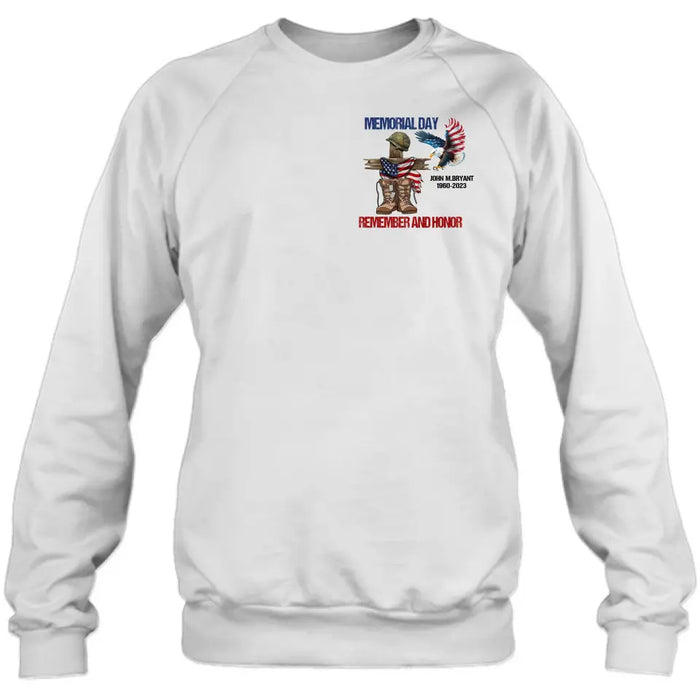 Personalized Memorial Day Shirt/Hoodie - Gift Idea for Memorial Day - Memorial Day Remember And Honor