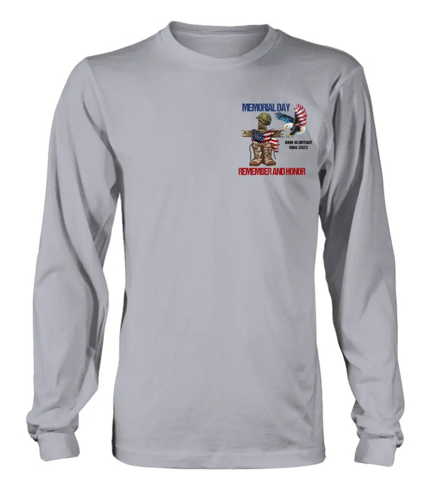 Personalized Memorial Day Shirt/Hoodie - Gift Idea for Memorial Day - Memorial Day Remember And Honor