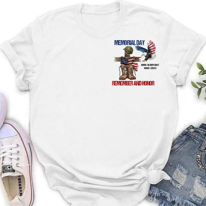 Personalized Memorial Day Shirt/Hoodie - Gift Idea for Memorial Day - Memorial Day Remember And Honor