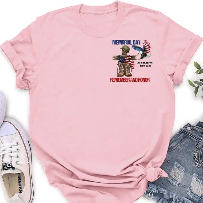 Personalized Memorial Day Shirt/Hoodie - Gift Idea for Memorial Day - Memorial Day Remember And Honor