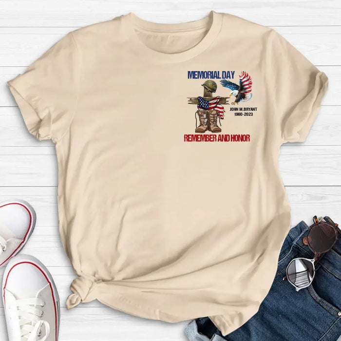 Personalized Memorial Day Shirt/Hoodie - Gift Idea for Memorial Day - Memorial Day Remember And Honor