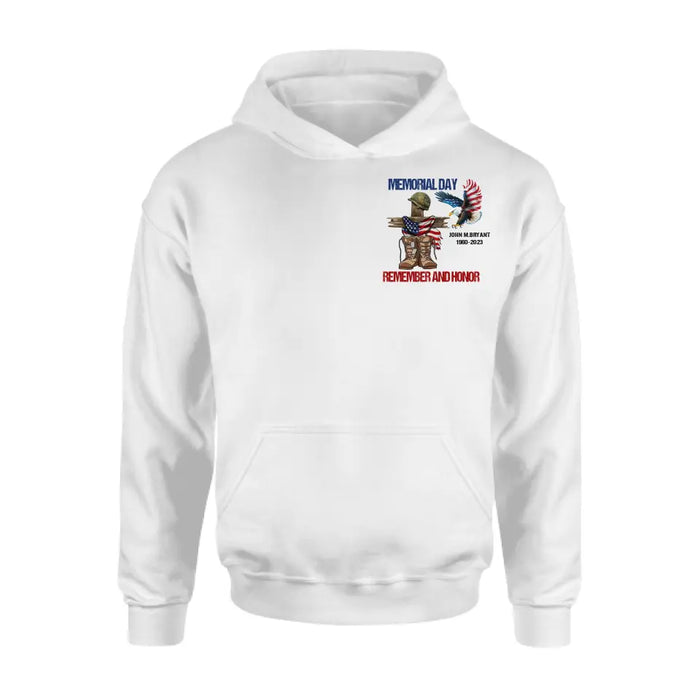Personalized Memorial Day Shirt/Hoodie - Gift Idea for Memorial Day - Memorial Day Remember And Honor