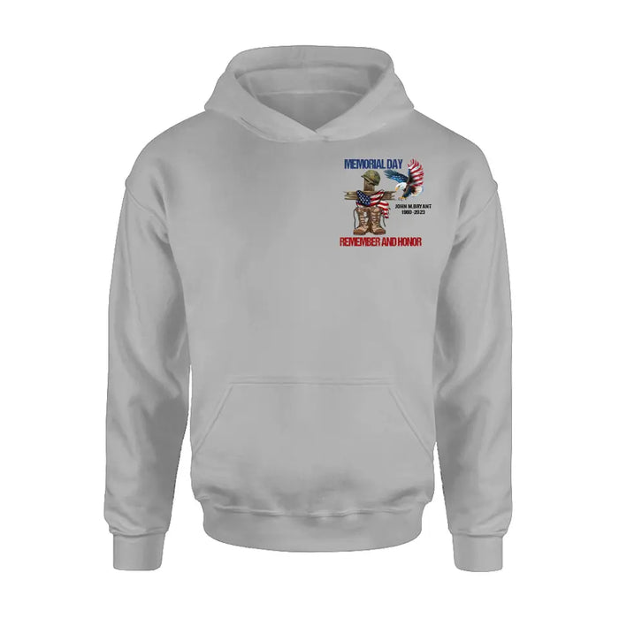 Personalized Memorial Day Shirt/Hoodie - Gift Idea for Memorial Day - Memorial Day Remember And Honor