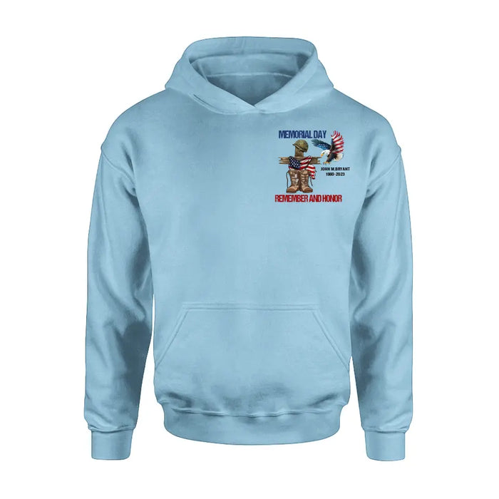 Personalized Memorial Day Shirt/Hoodie - Gift Idea for Memorial Day - Memorial Day Remember And Honor