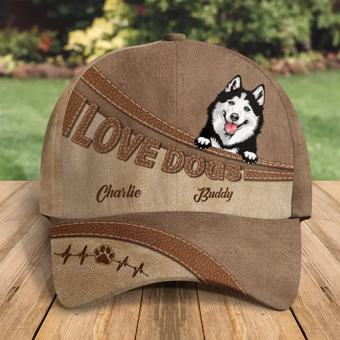 Personalized Pet Baseball Cap - Up to 3 Dogs/Cats - Mother's Day/Father's Day Gift Idea for for Dog/Cat Lovers - Love Dogs/Cats