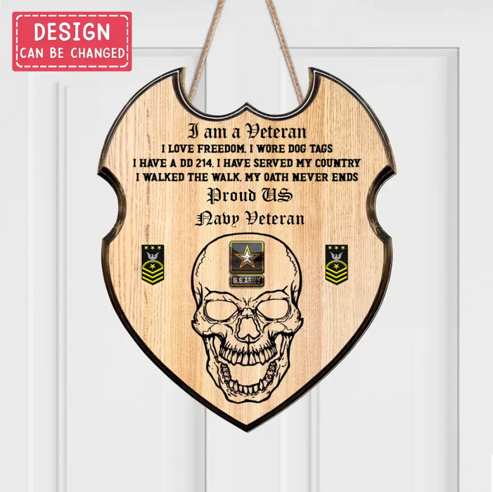 Personalized Veteran Wooden Sign - Gift Idea For Veteran/Father's Day - I Am A Veteran I Have A DD 214