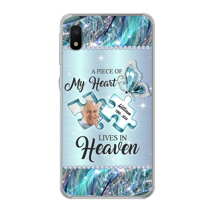 Personalized Memorial Photo Phone Case - Memorial Gift Idea for Father's Day - A Piece Of My Heart Lives In Heaven - Case for iPhone/Samsung