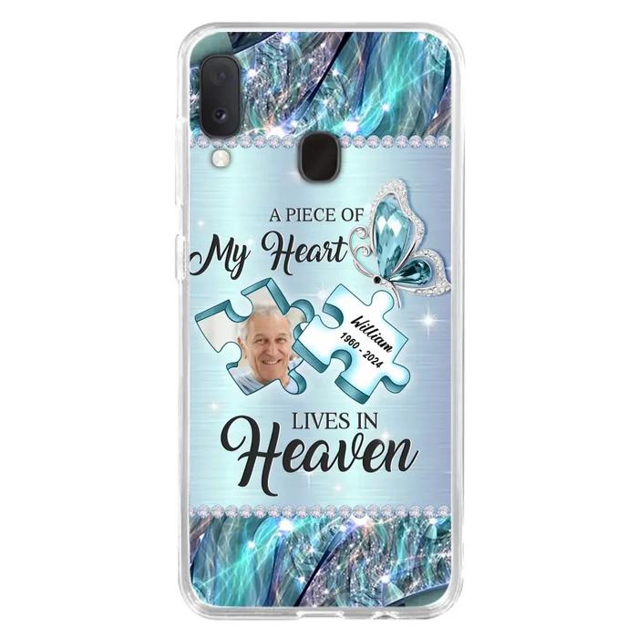 Personalized Memorial Photo Phone Case - Memorial Gift Idea for Father's Day - A Piece Of My Heart Lives In Heaven - Case for iPhone/Samsung