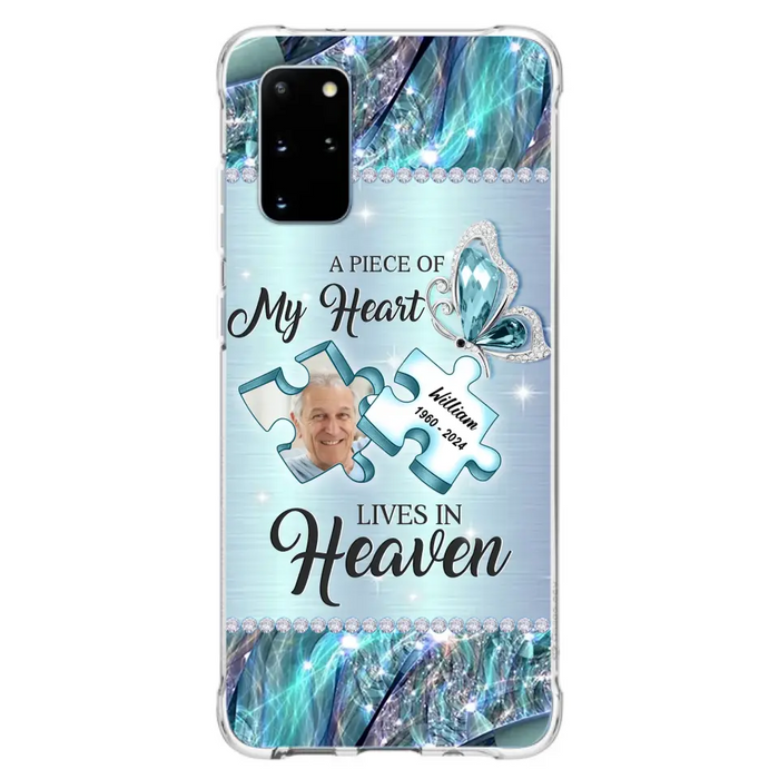 Personalized Memorial Photo Phone Case - Memorial Gift Idea for Father's Day - A Piece Of My Heart Lives In Heaven - Case for iPhone/Samsung