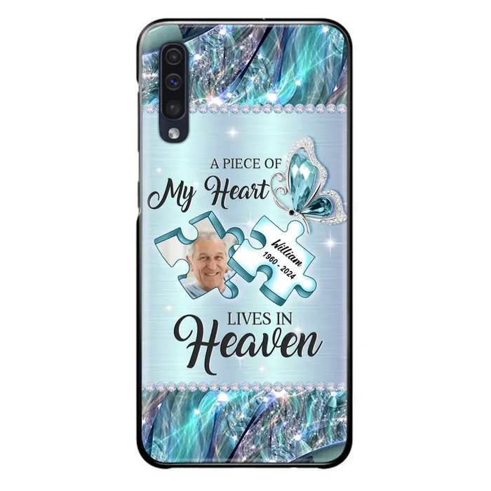 Personalized Memorial Photo Phone Case - Memorial Gift Idea for Father's Day - A Piece Of My Heart Lives In Heaven - Case for iPhone/Samsung