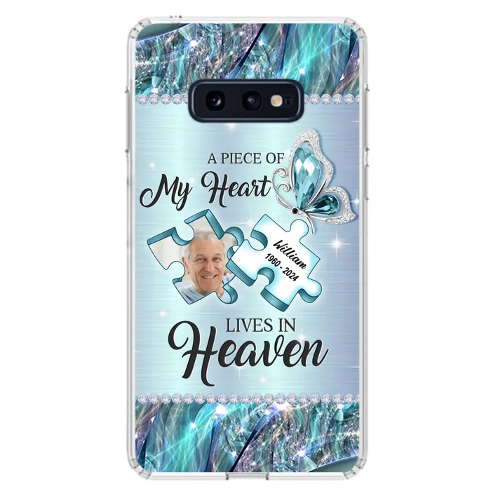 Personalized Memorial Photo Phone Case - Memorial Gift Idea for Father's Day - A Piece Of My Heart Lives In Heaven - Case for iPhone/Samsung