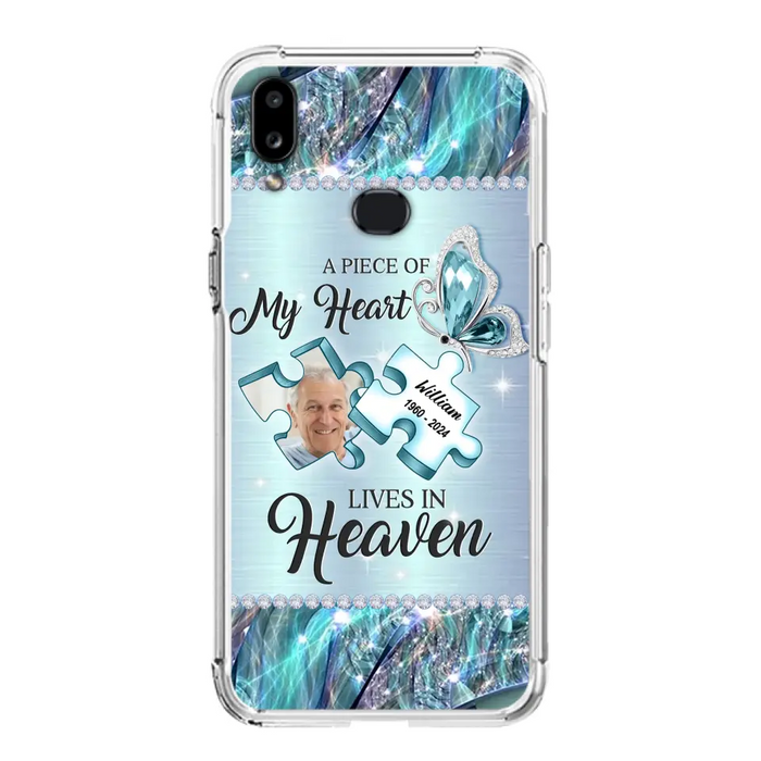 Personalized Memorial Photo Phone Case - Memorial Gift Idea for Father's Day - A Piece Of My Heart Lives In Heaven - Case for iPhone/Samsung