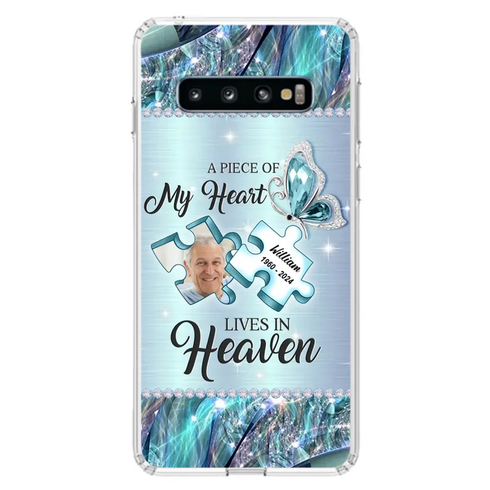 Personalized Memorial Photo Phone Case - Memorial Gift Idea for Father's Day - A Piece Of My Heart Lives In Heaven - Case for iPhone/Samsung