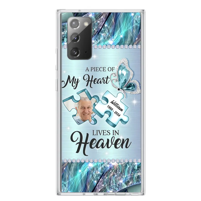 Personalized Memorial Photo Phone Case - Memorial Gift Idea for Father's Day - A Piece Of My Heart Lives In Heaven - Case for iPhone/Samsung