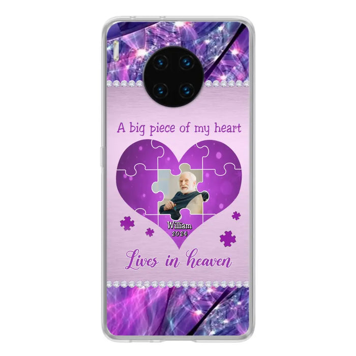 Custom Personalized Memorial Photo Phone Case - Memorial Gift Idea for Father's Day - A Big Piece Of My Heart Lives In Heaven - Case for Xiaomi/Huawei/Oppo