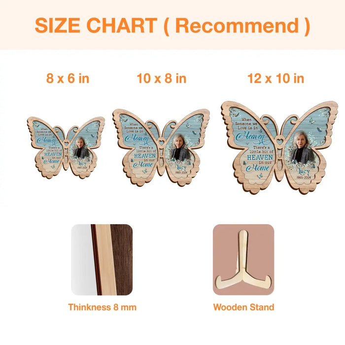 Personalized Memorial Butterfly 2 Layers Wooden Art - Upload Photo - Sympathy Gift For Loss Of Family Member - When Someone We Love Is In Heaven