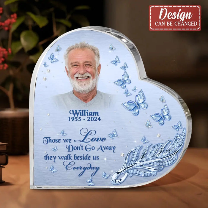 Personalized Memorial Crystal Heart - Upload Photo - Memorial Gift Idea for Mother's Day/Father's Day - Those We Love Don't Go Away
