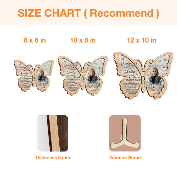 Personalized Memorial Butterfly 2 Layered Wooden Art - Upload Photo - Sympathy Gift For Loss Of Family Member - You Are Loved Beyond Words And Missed Beyond Measure