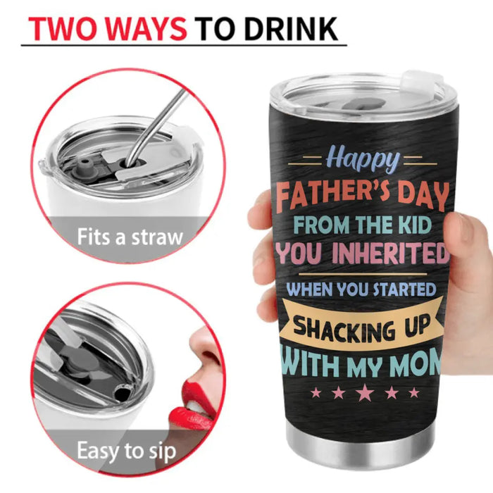 Personalized Step Dad Tumbler - Dad With Up To 5 Children - Happy Father's Day Gift Idea For Step Dad - I Realize That We're Not Biologically Related