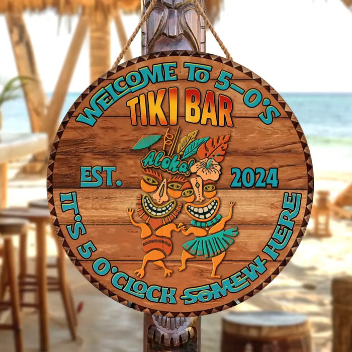 Personalized Couple Tiki Bar Wooden Sign -  Gift Idea For Family/Couple