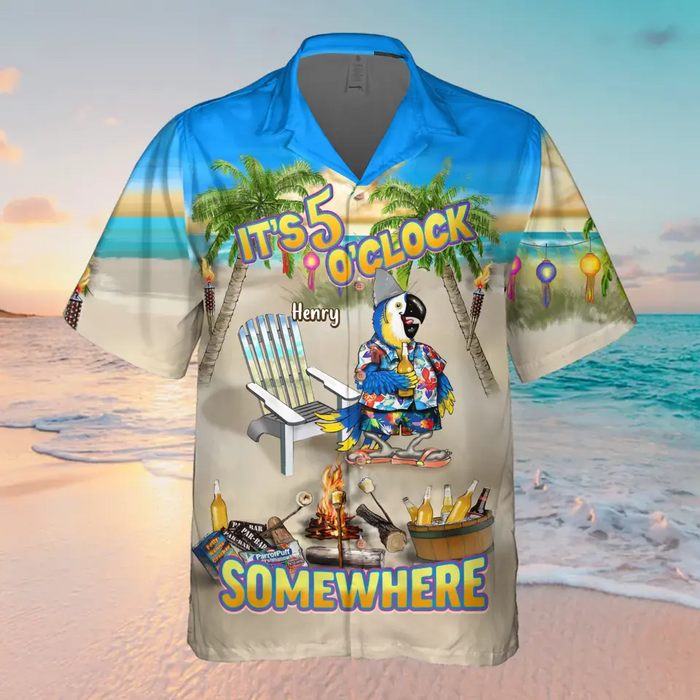 Personalized Summer Hawaiian Shirt - Up to 5 Names - Gitt Idea For Summer/Friends/Family - It's 5 O'clock Somewhere