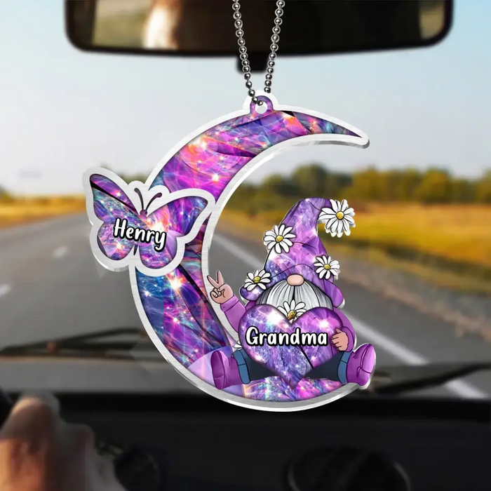 Personalized Sparkling Grandma Nana With Sweet Butterfly Kids Acrylic  Car Ornament - Gift Idea To Grandma/Mother - Up to 5 Kids