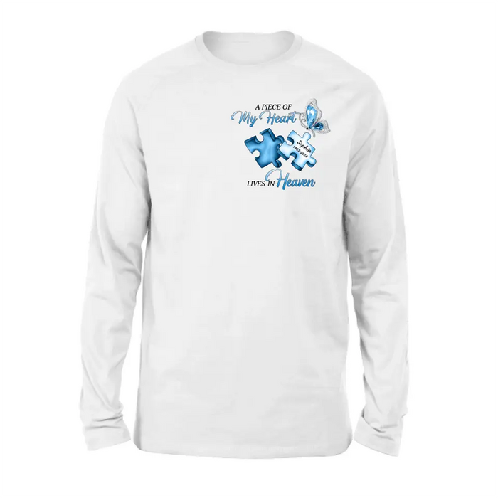 Personalized Ombre Memorial T-Shirt/Hoodie - Memorial Gift Idea - A Piece Of My Heart Lives In Heaven