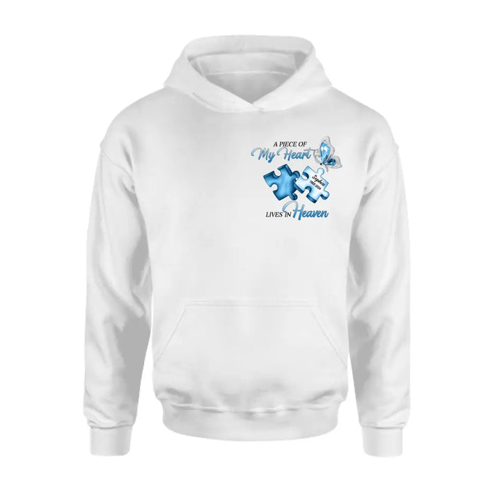 Personalized Ombre Memorial T-Shirt/Hoodie - Memorial Gift Idea - A Piece Of My Heart Lives In Heaven