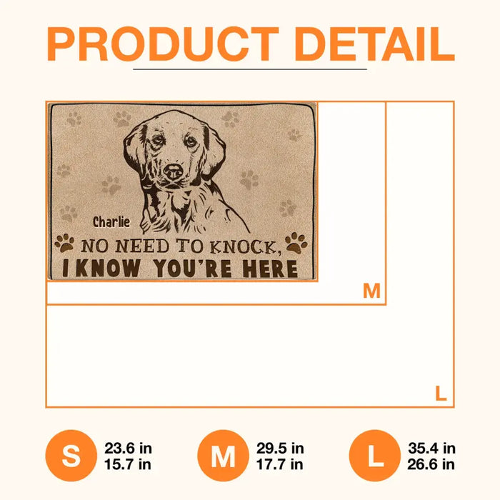 Personalized Welcome Doormat - Upload Pet's Photos - Gift Idea For Dog Lover - No Need To Knock I Know You're Here