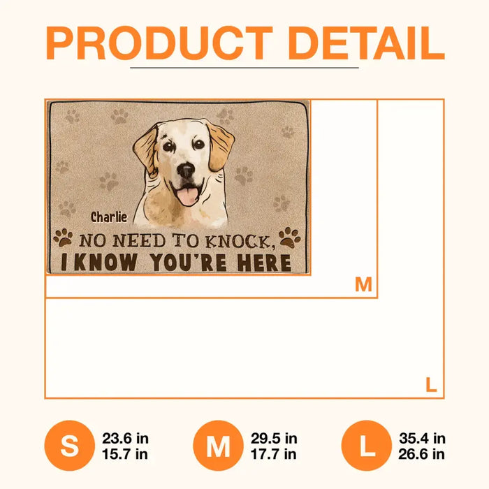 Personalized Welcome Doormat - Upload Pet's Photos - Gift Idea For Dog Lover - No Need To Knock We Know You're Here