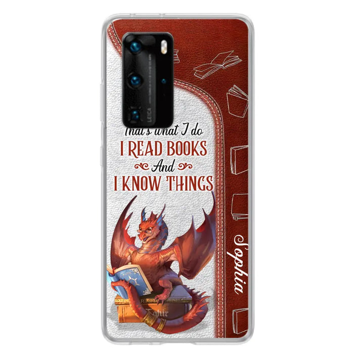 Custom Personalized Red Book Dragon Phone Case - Gift Idea For Book Lovers - That's What I Do I Read Books And I Know Things - Case For Xiaomi/ Oppo/ Huawei